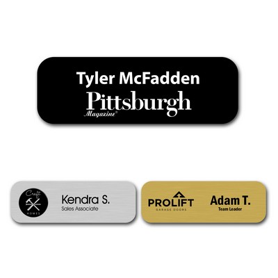 Engraved Plastic Name Badge with Personalization 3" x 1"