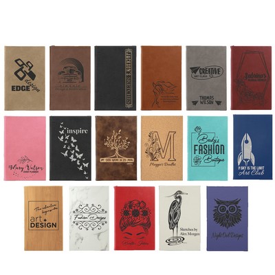 Leatherette Sketch Book - Small - 112 Lined Pages + Satin Bookmark